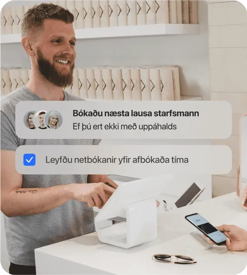 Book with next free staff member