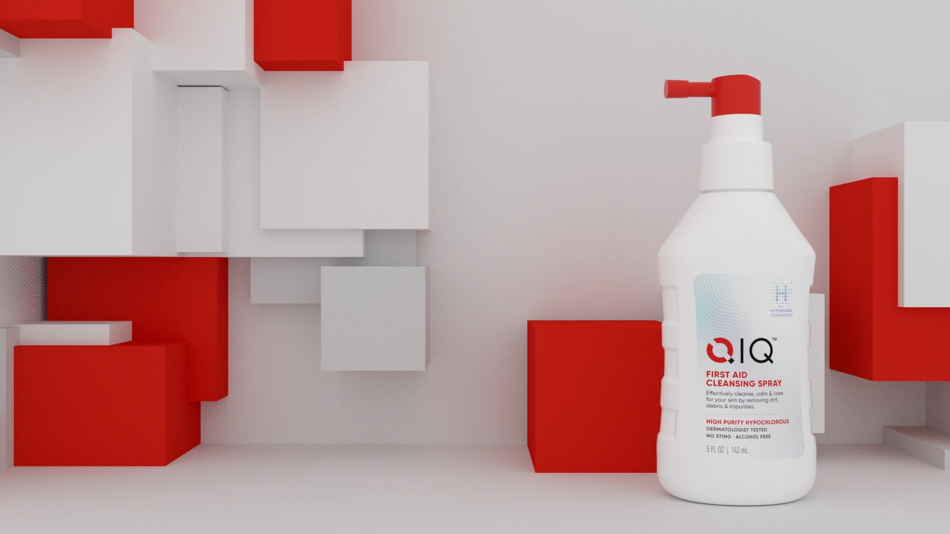 Qiq 3d branded product render shot
