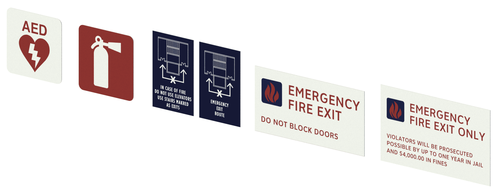 Health and safety signage.