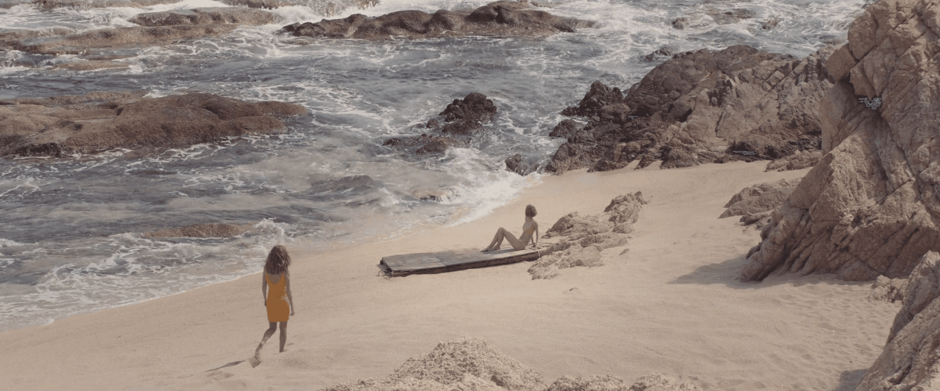 Abstract streaks of light against black background