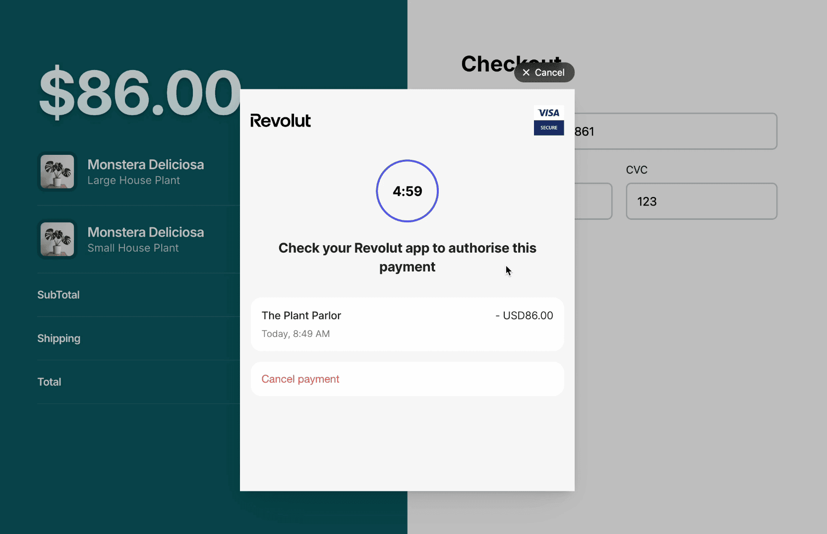 An example of a 3D-Secure process
