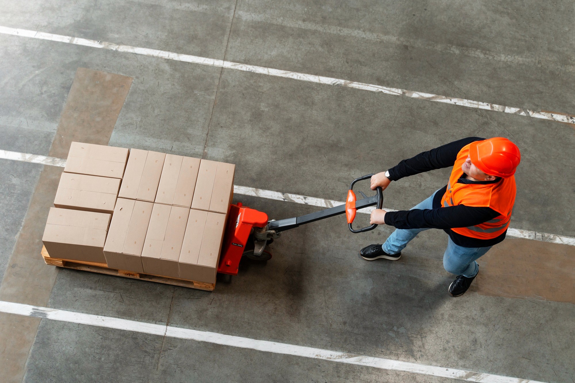 Warehouse team handling parcels during logistics operations