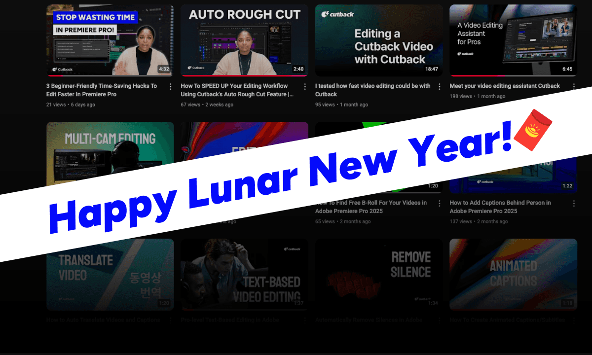 Cutback update, tech update, ai video editor, happy lunar new year, auto caption plugin, video editing tool