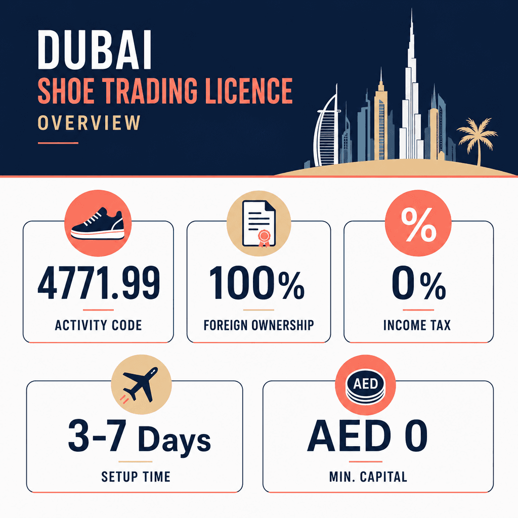 Infographic: Shoe Trading License in Dubai: Cost and Requirements