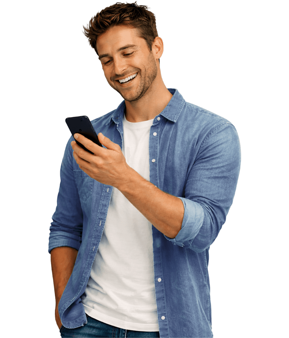 Man on home page