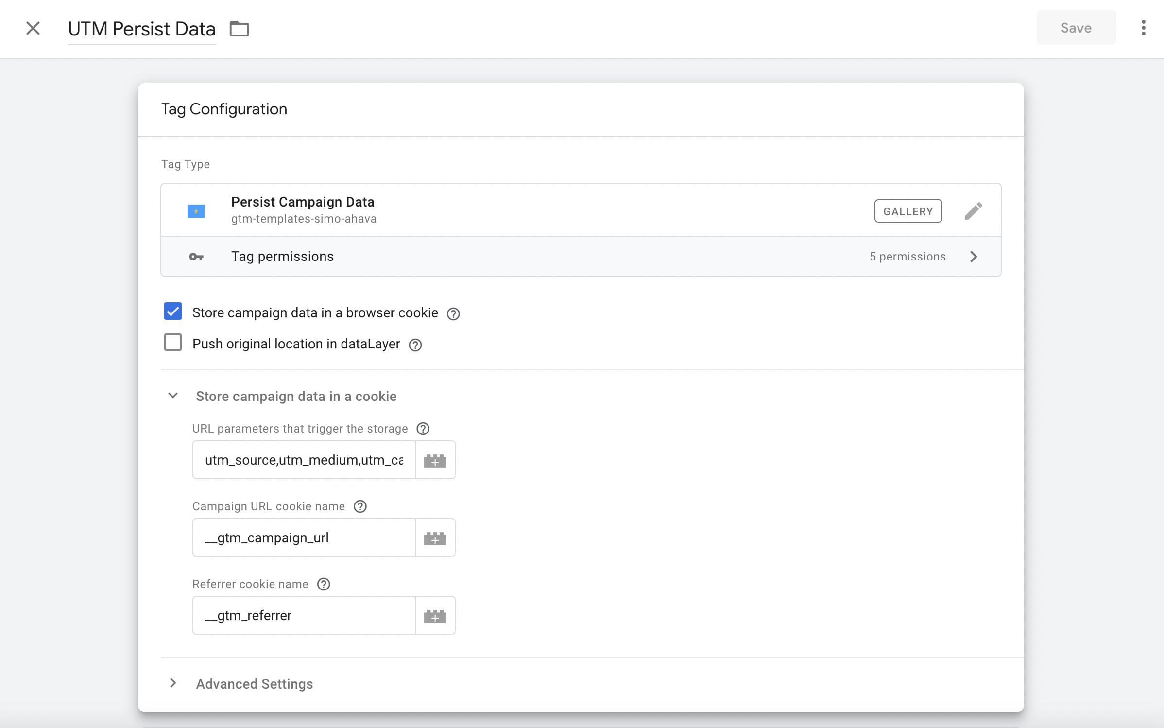 Using Google Tag Manager to store cookies