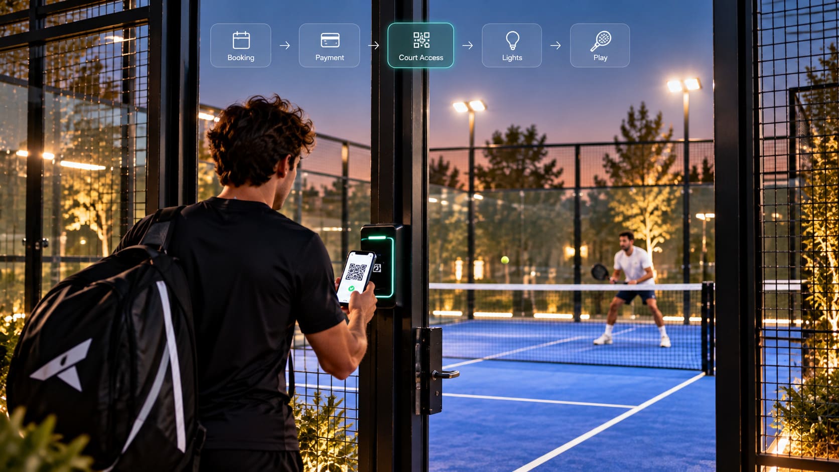 contrôle d’accès connecté pour un club de padel 