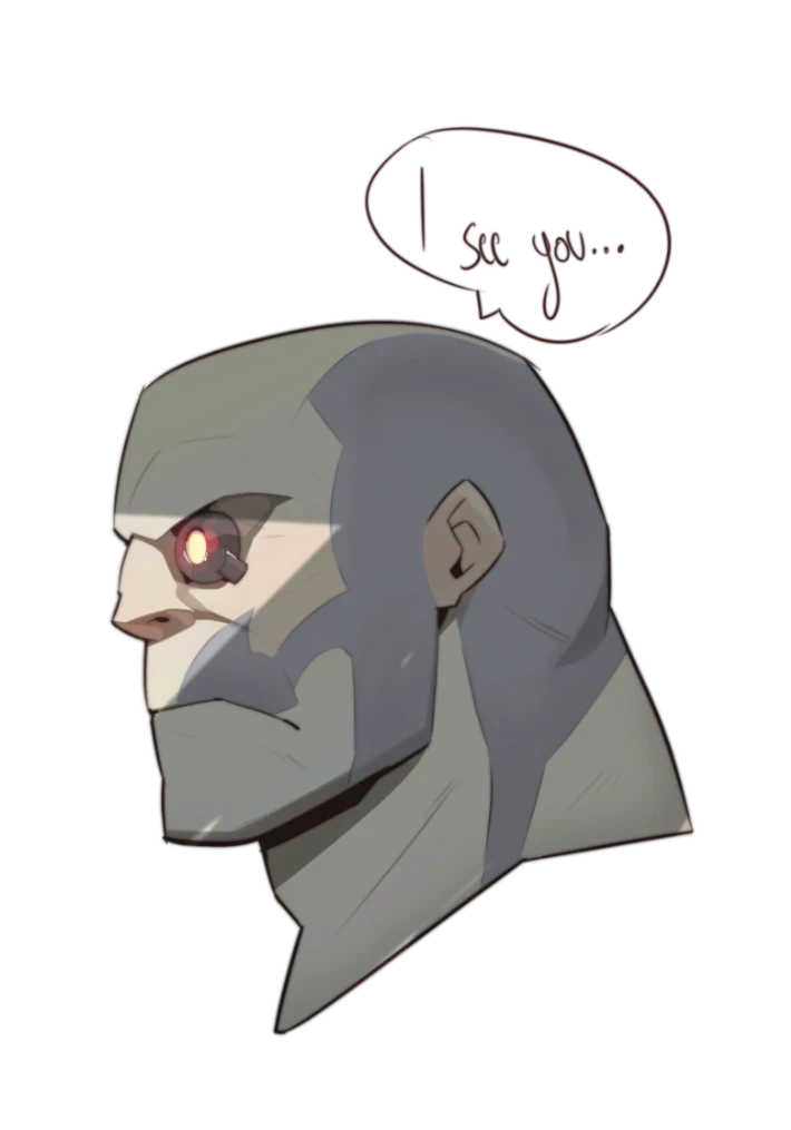 Klaus – side profile with glowing eyes concept art by Kuba Fidler