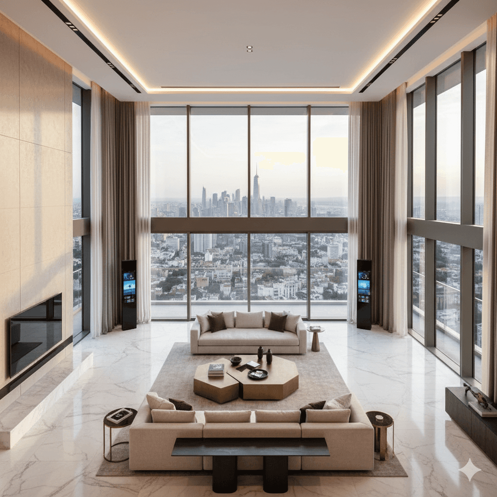 Ultra-luxury home interior with Italian marble, Jacob design