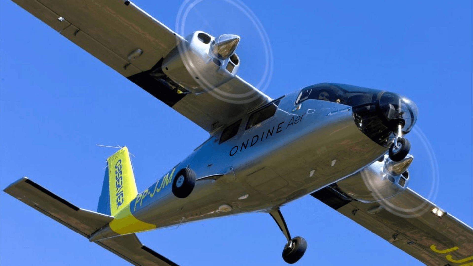 Plane diving into sea – Visual metaphor for depth in Irish marine branding.