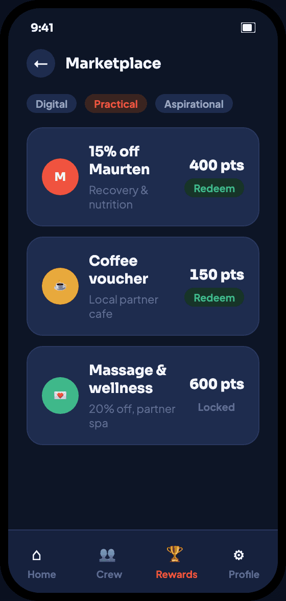Marketplace screen