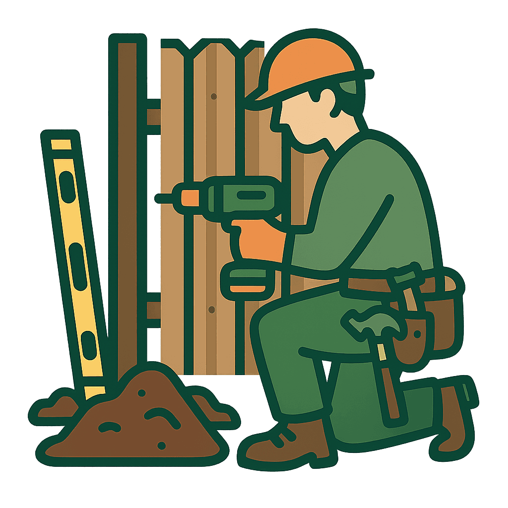 Sichtschutz und Gartenzaun fachgerecht installiert – stabil, gerade und langlebig.