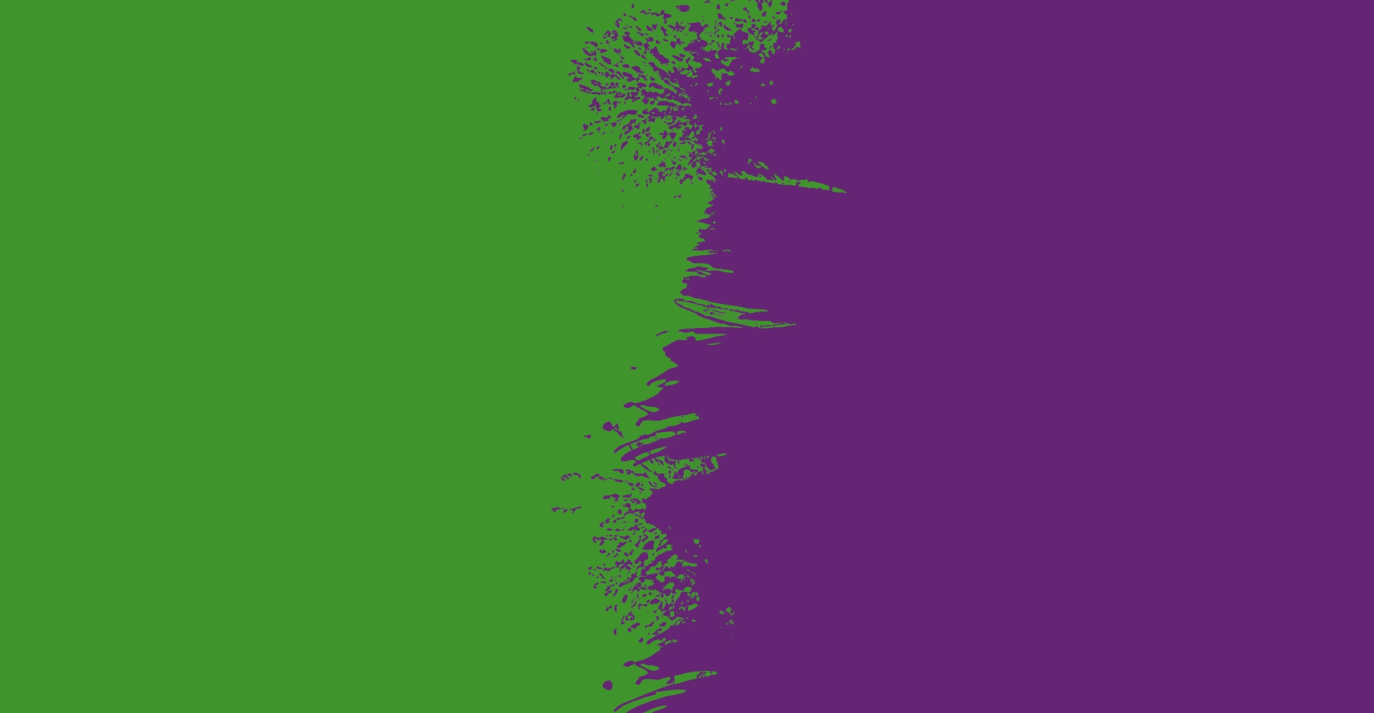 Explosion de l'encre violette sur la verte