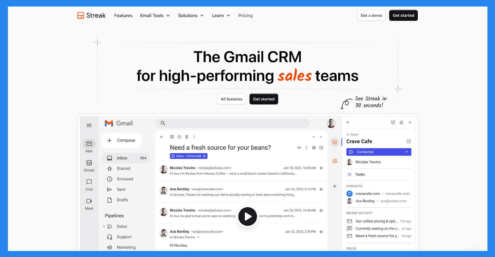 Streak – Best for Gmail-Driven Startups