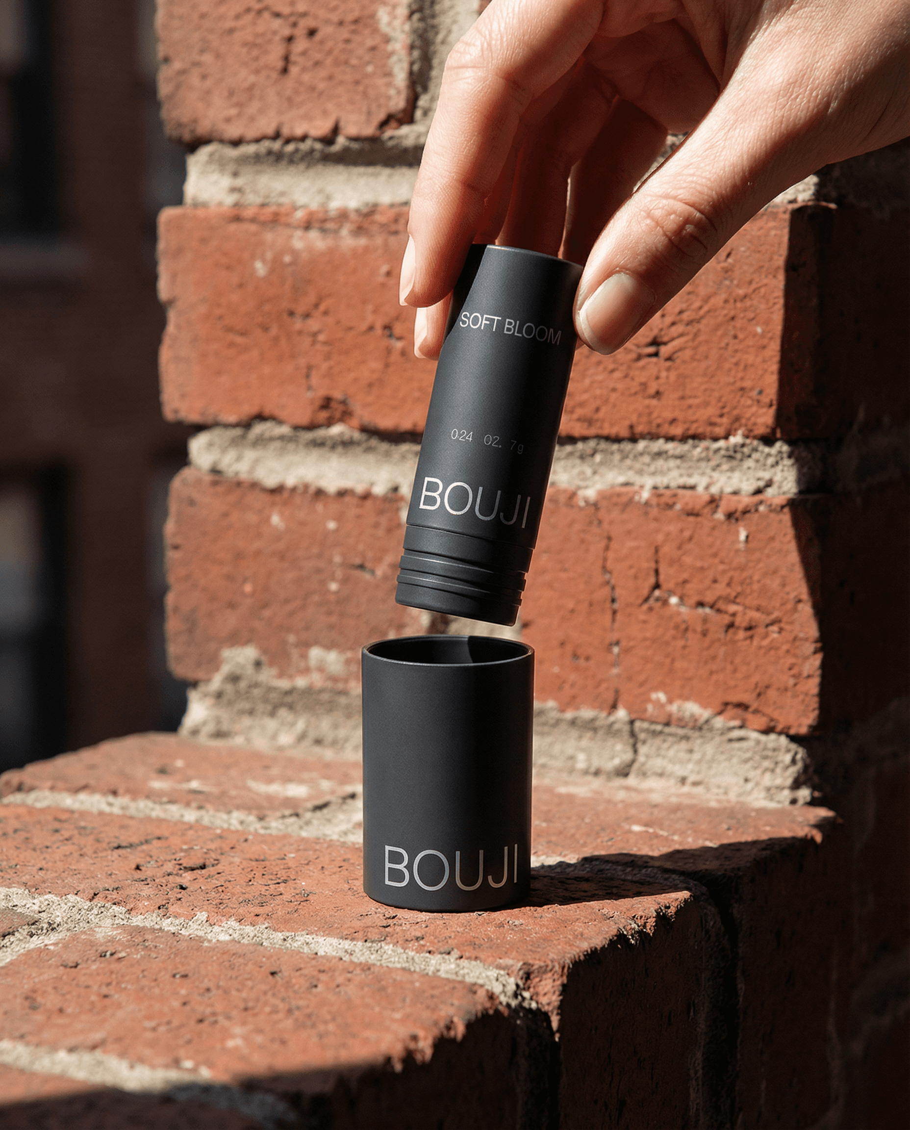 Woman showing her face in the sun