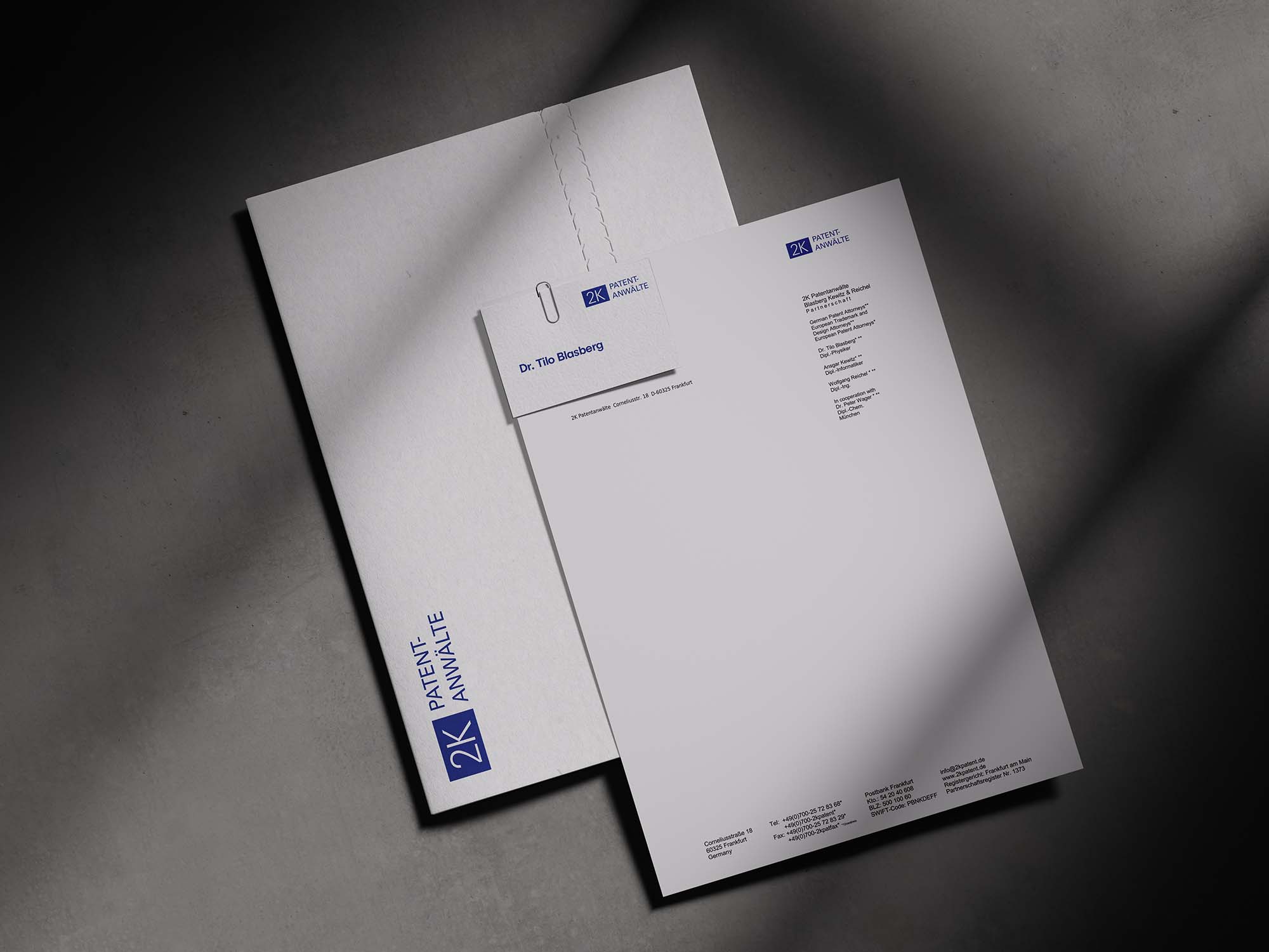 Visitenkarte und Briefpapier für Kanzlei