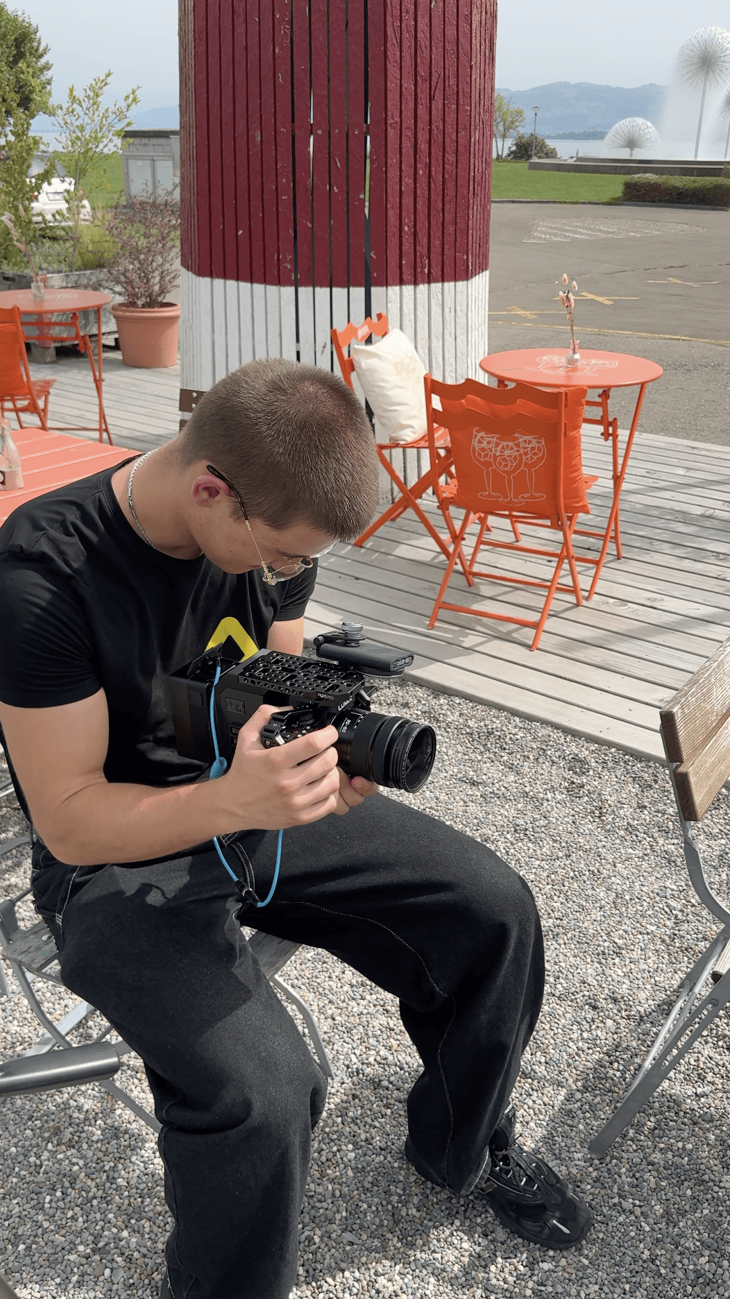 Alperna beim Videodreh mit Studiolicht