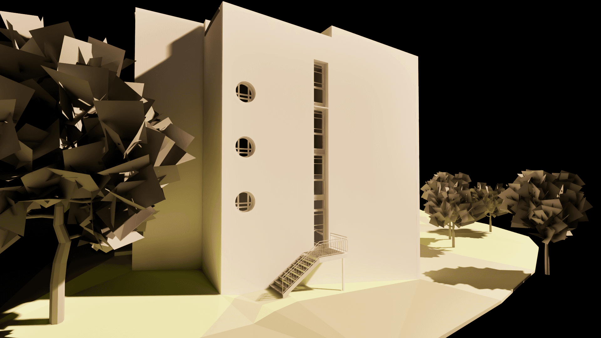 Fassadenpersketive des 3D Modells