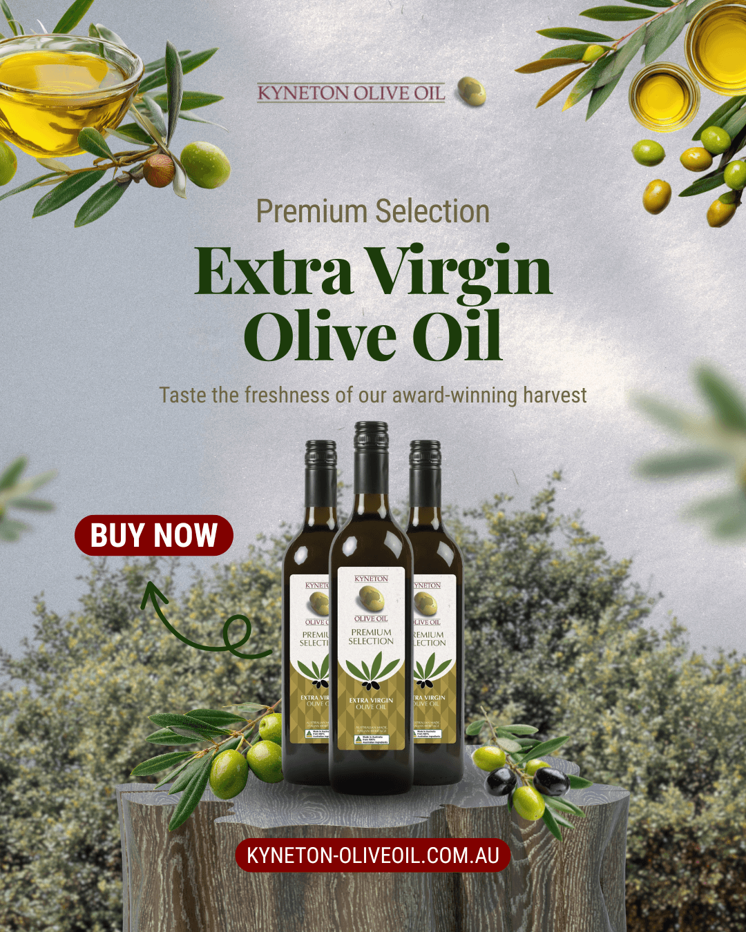 Olive oil product ad social post