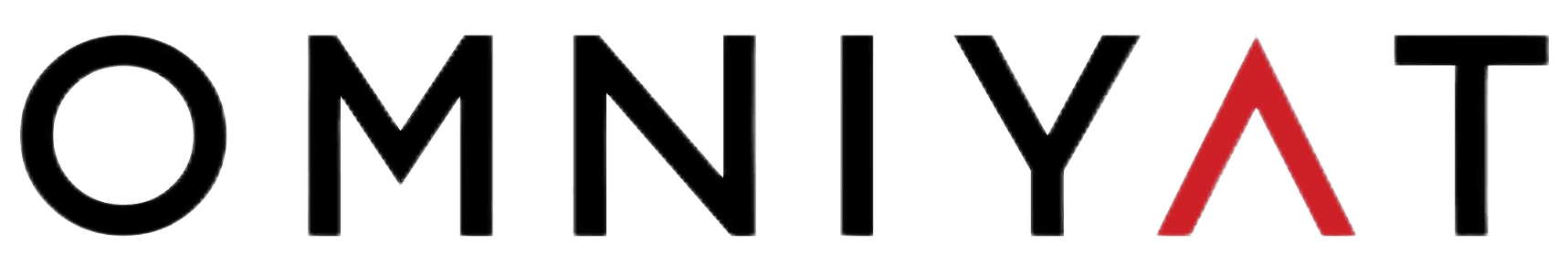 Black and white "OMNIYAT" logo: sleek typography, modern graphic design. Represents luxury property brand identity.