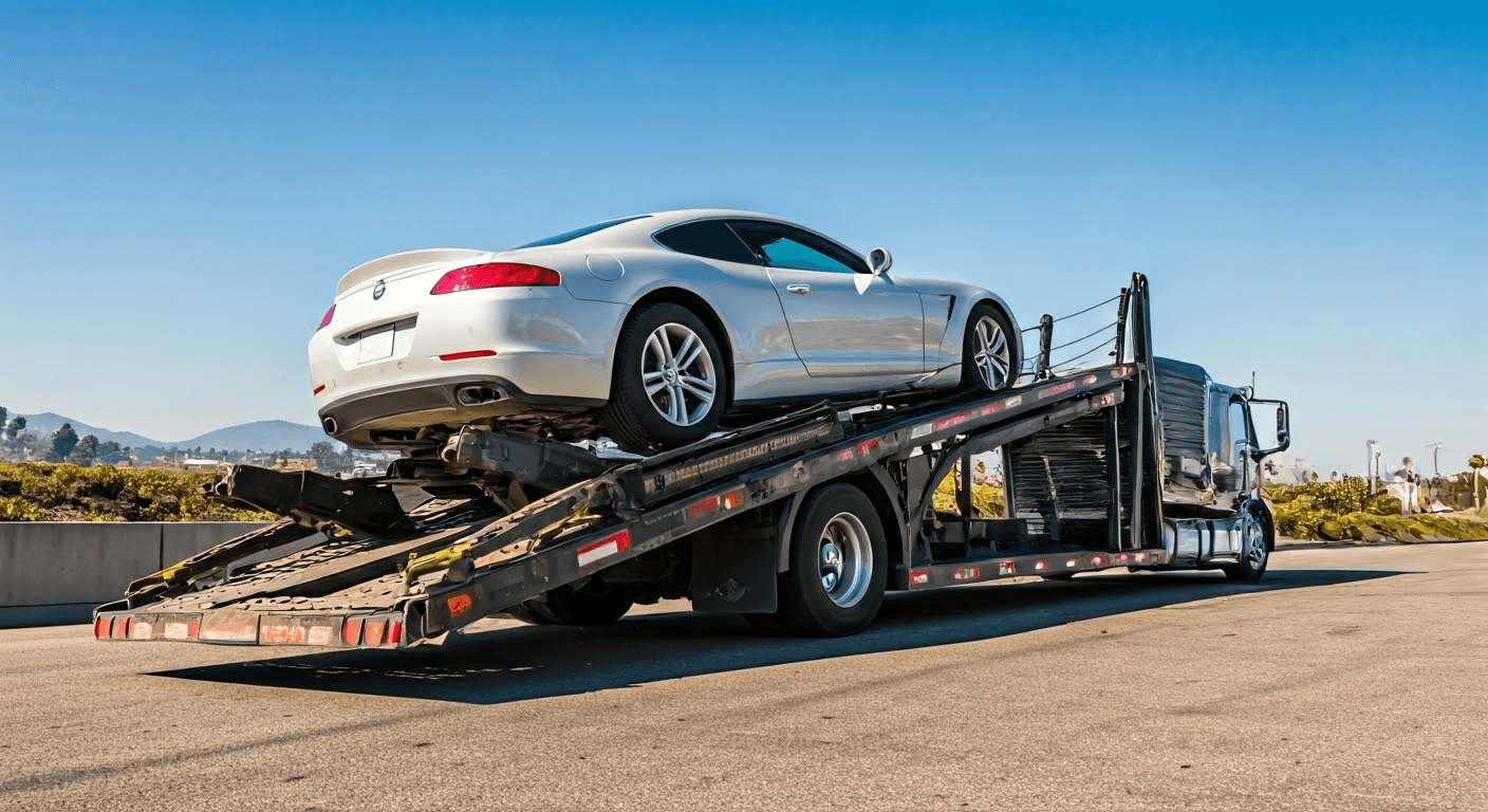 Car being loaded for transport