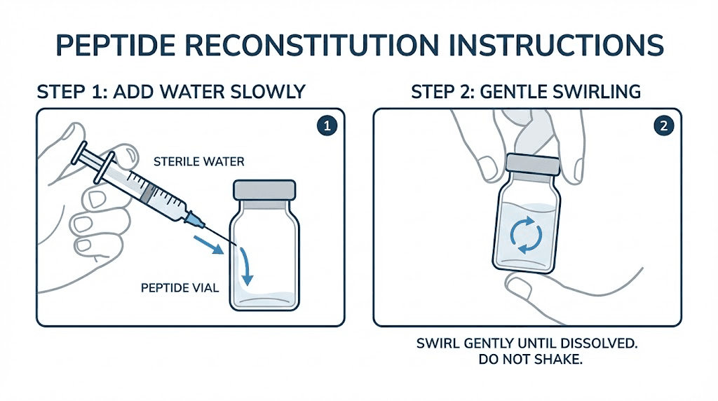 How to properly add bacteriostatic water to semaglutide vial reconstitution steps