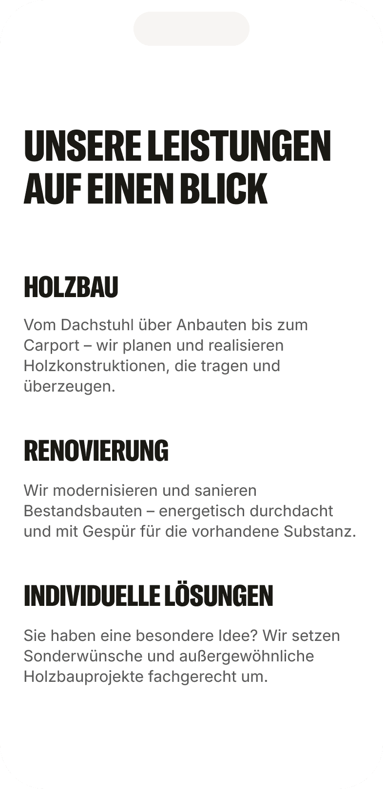 Mobile Ansicht der Projektteaser für holistiq.digital