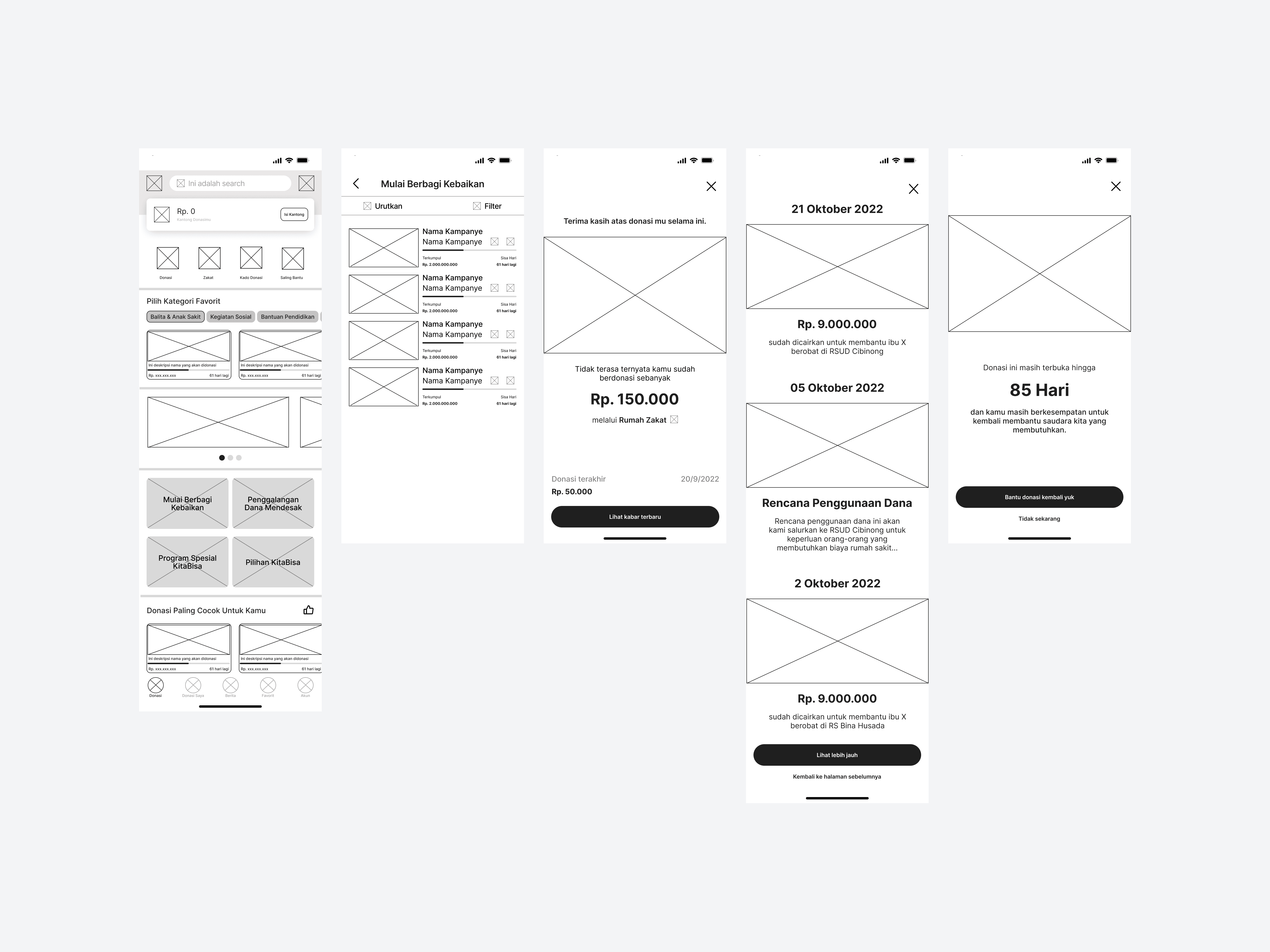 Kitabisa wireframe