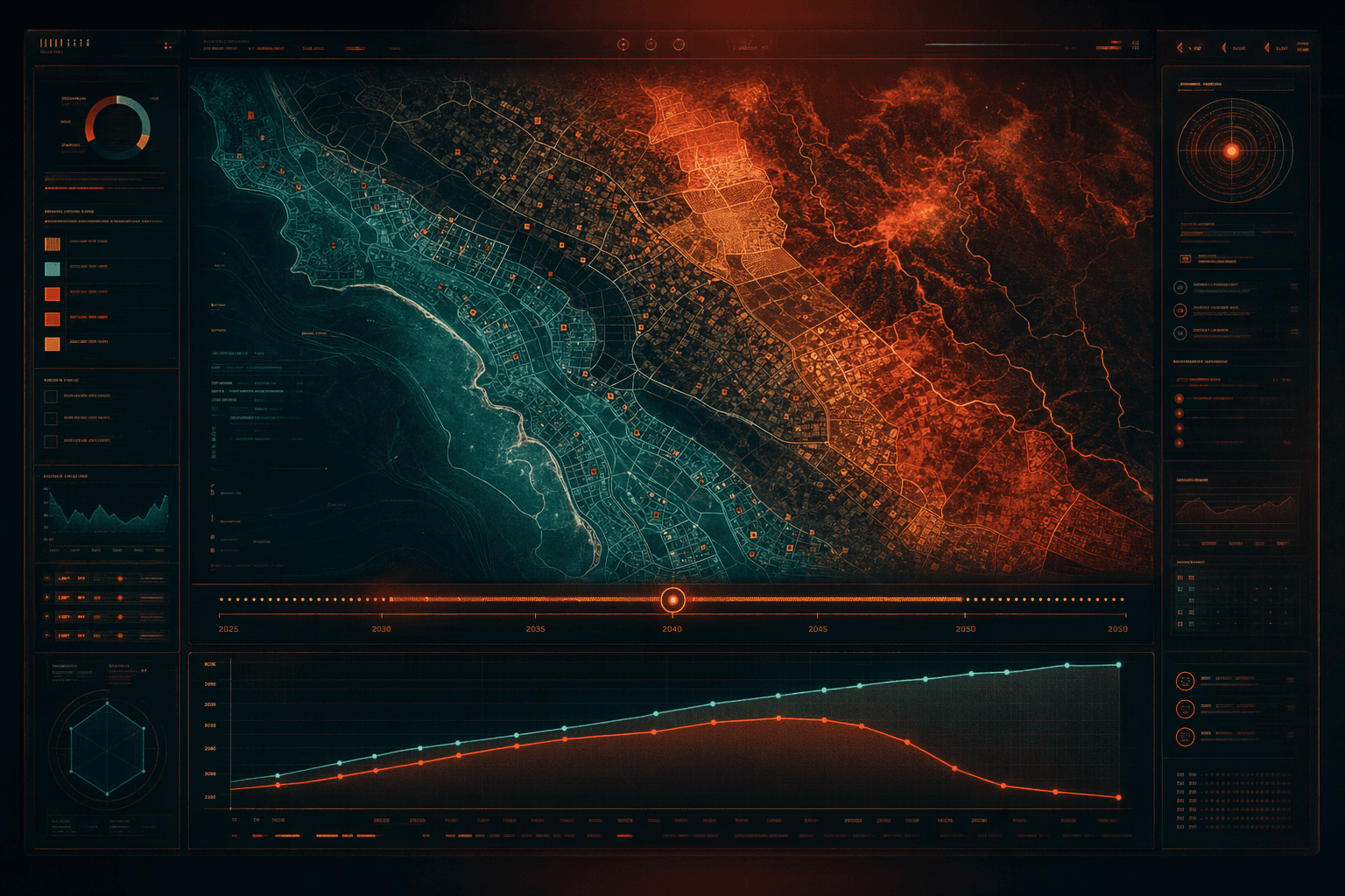 Mape showing climat change