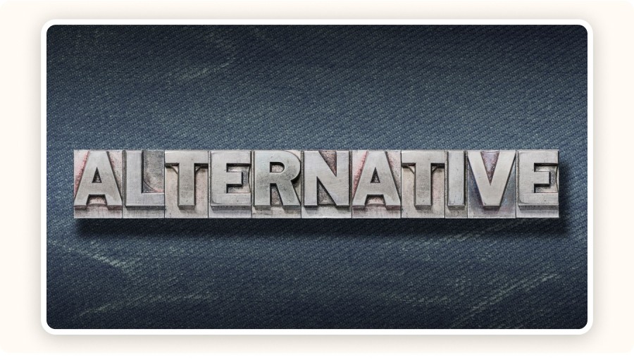 “ALTERNATIVE” written in metallic