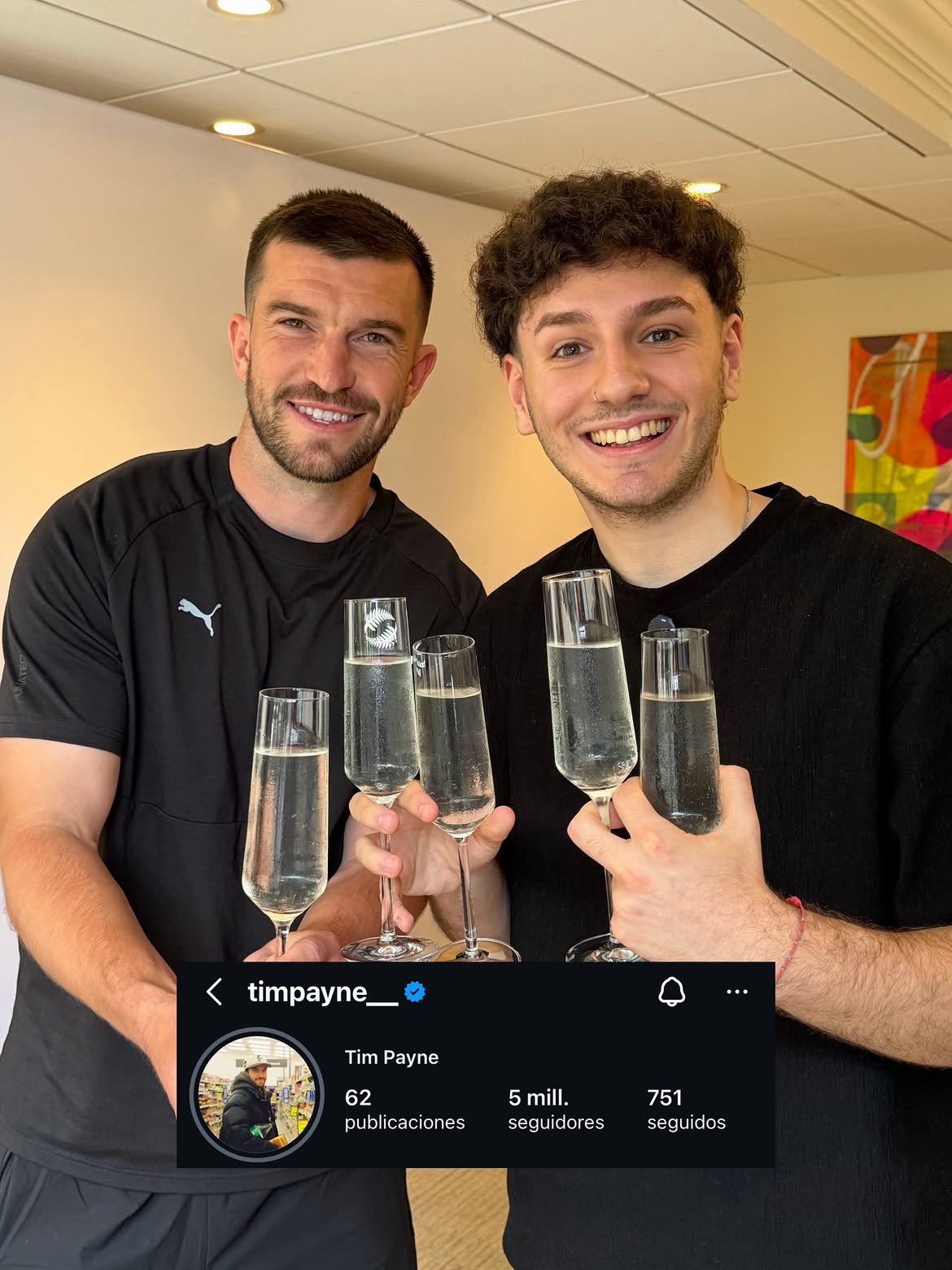 Tim Payne and El Scarso celebrate 5 million followers on Instagram