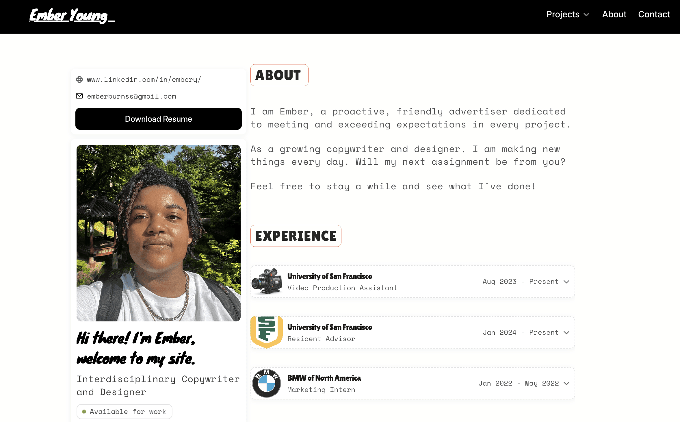 Portfolio 1.0 screenshot 1