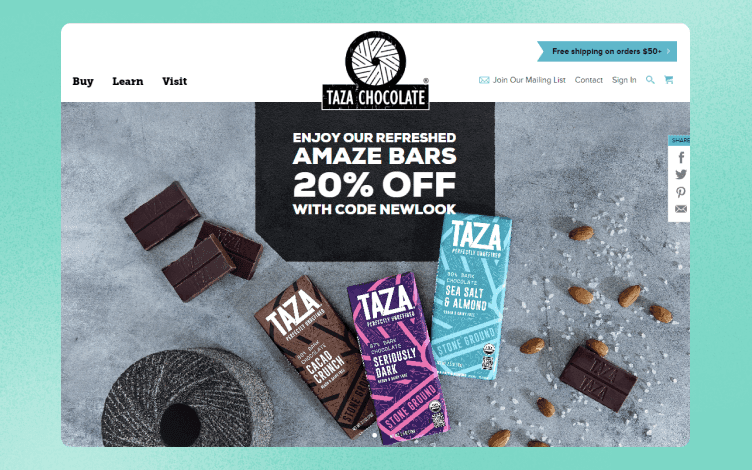 Taza Chocolate Website
