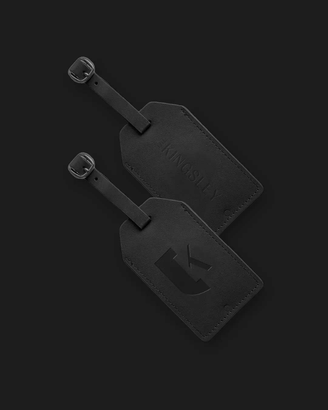 Black Leather Luggage Tags