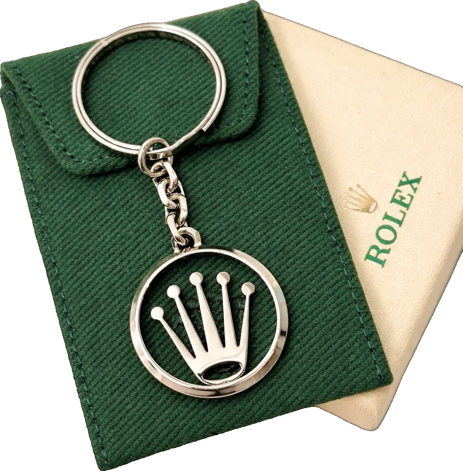 Rolex Steel Crown Emblem Keychain