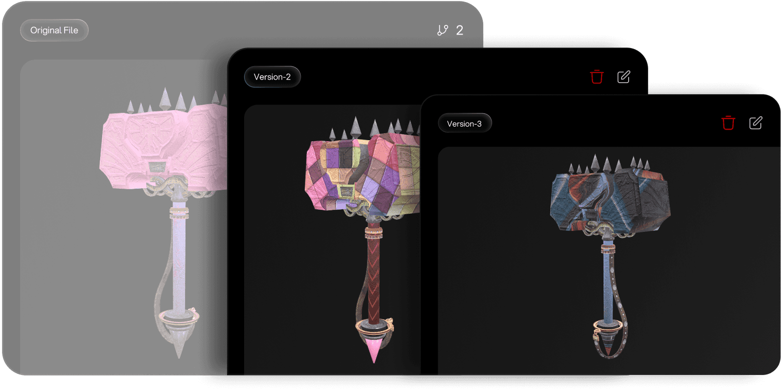 Overlapping version control screens