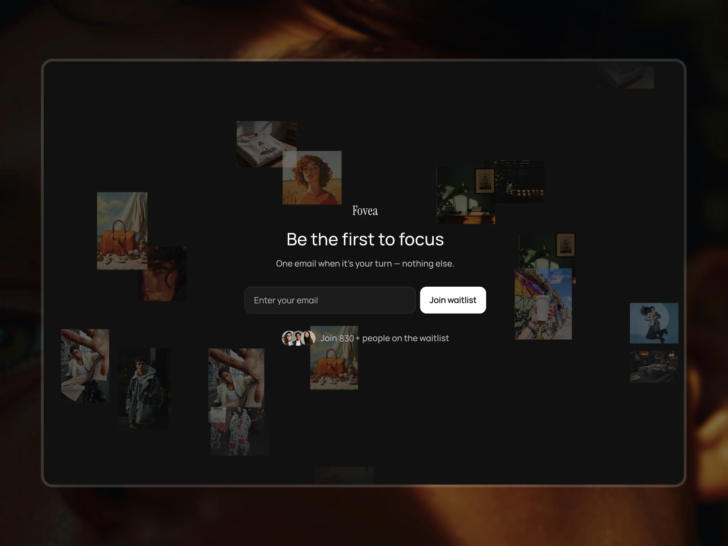 Landing page template with product-focused layout
