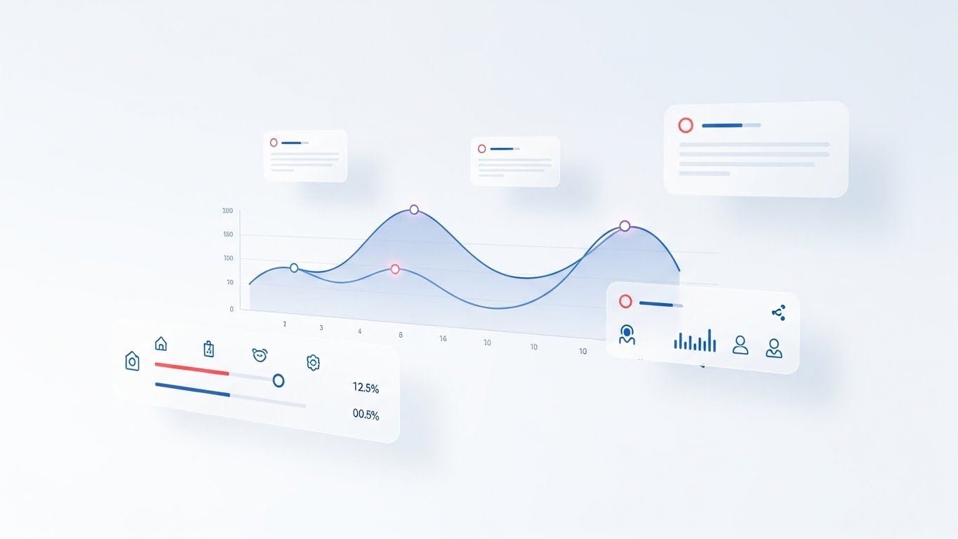 Dashboard showing MRR of $69,897 and 1206 active users with an upward trend graph.