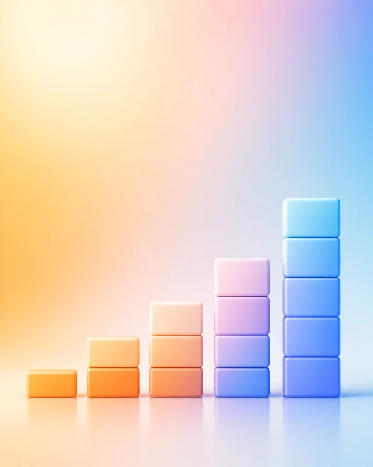 Stacks of blocks increasing in height representing compounding growth