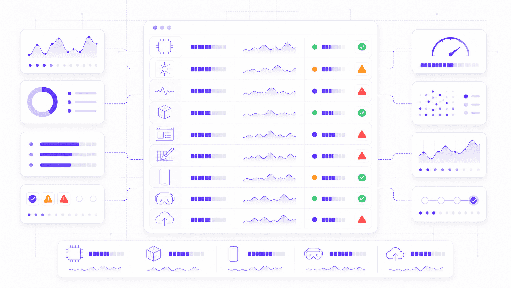 Godot 4.7 feature overview dashboard with rendering, mobile, XR, asset, and performance update cards