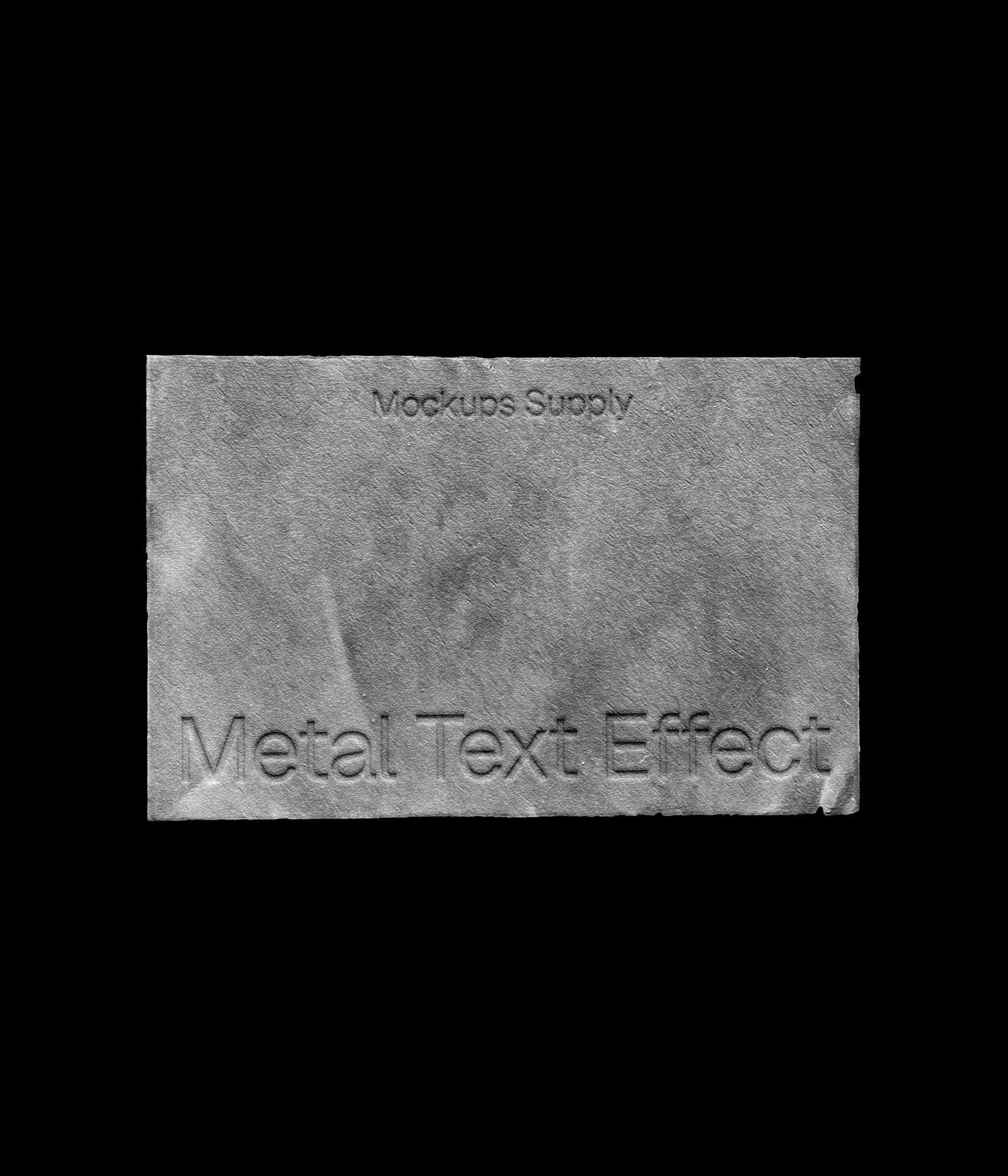 Metal text effect download PSD on Mockups Supply