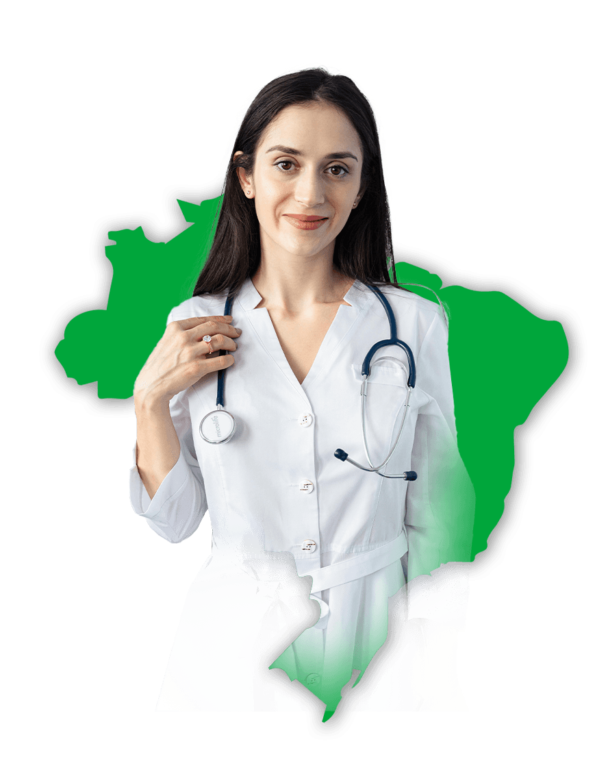 médicos sobre o mapa do Brasil - Focovita