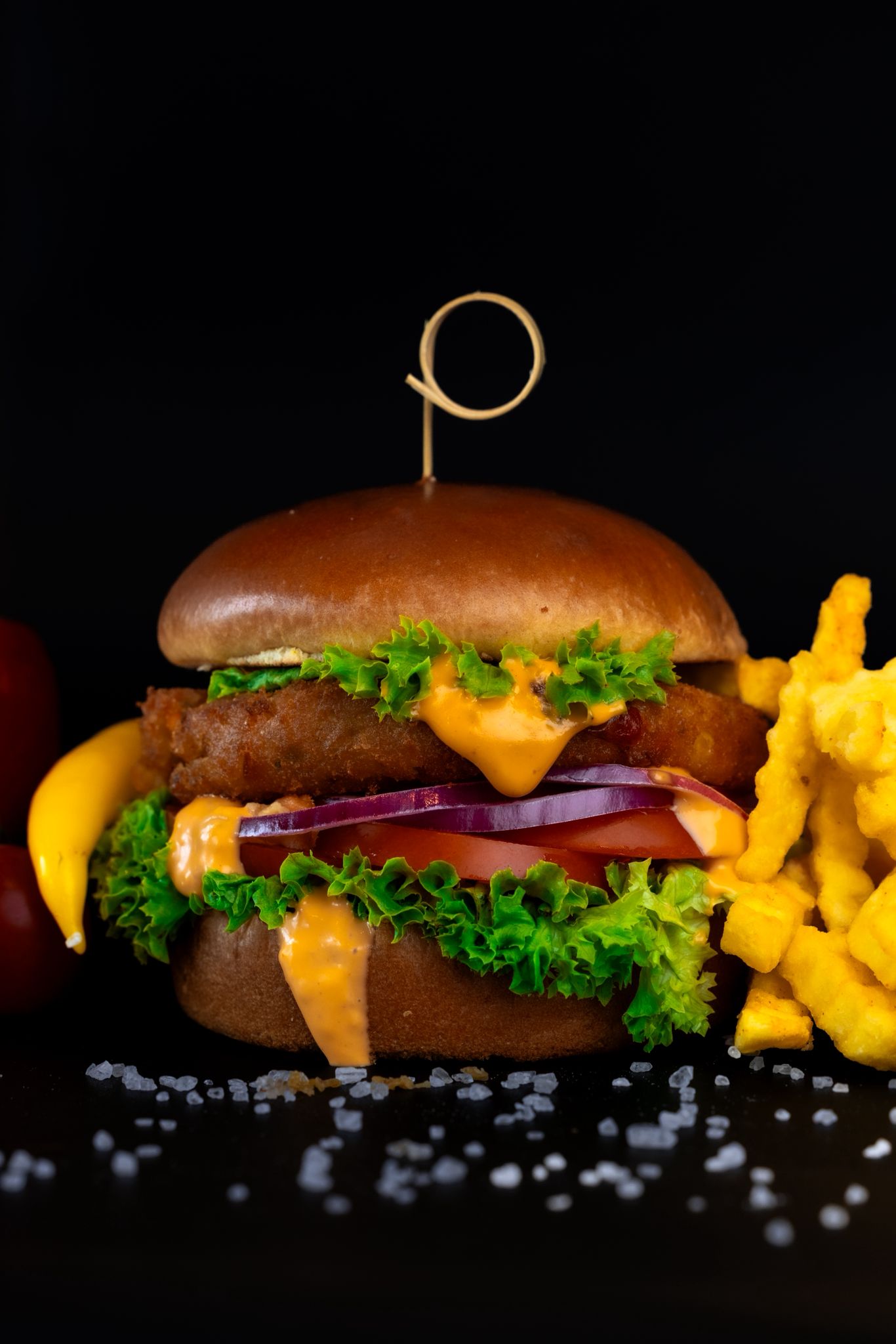 Chicken Burger & Pommes