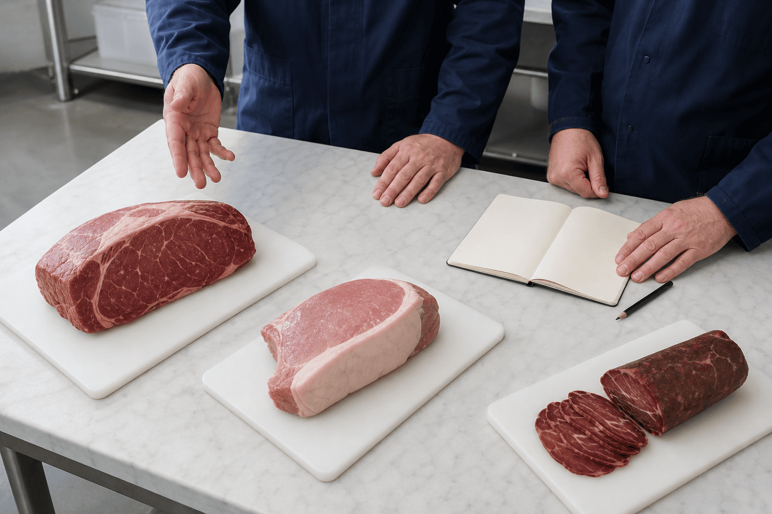 Vergleichende fachliche Beurteilung mehrerer Fleischprodukte und ihrer möglichen Anwendungen