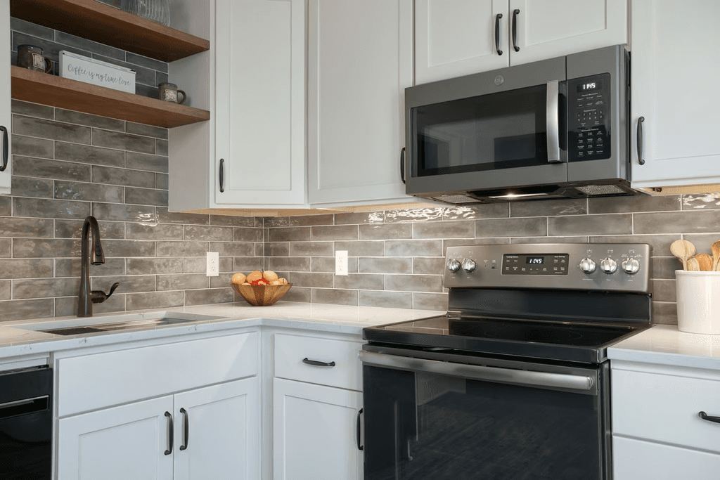 white and black gas range oven