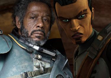 Saw Gerrera in both live action and animation next to each other