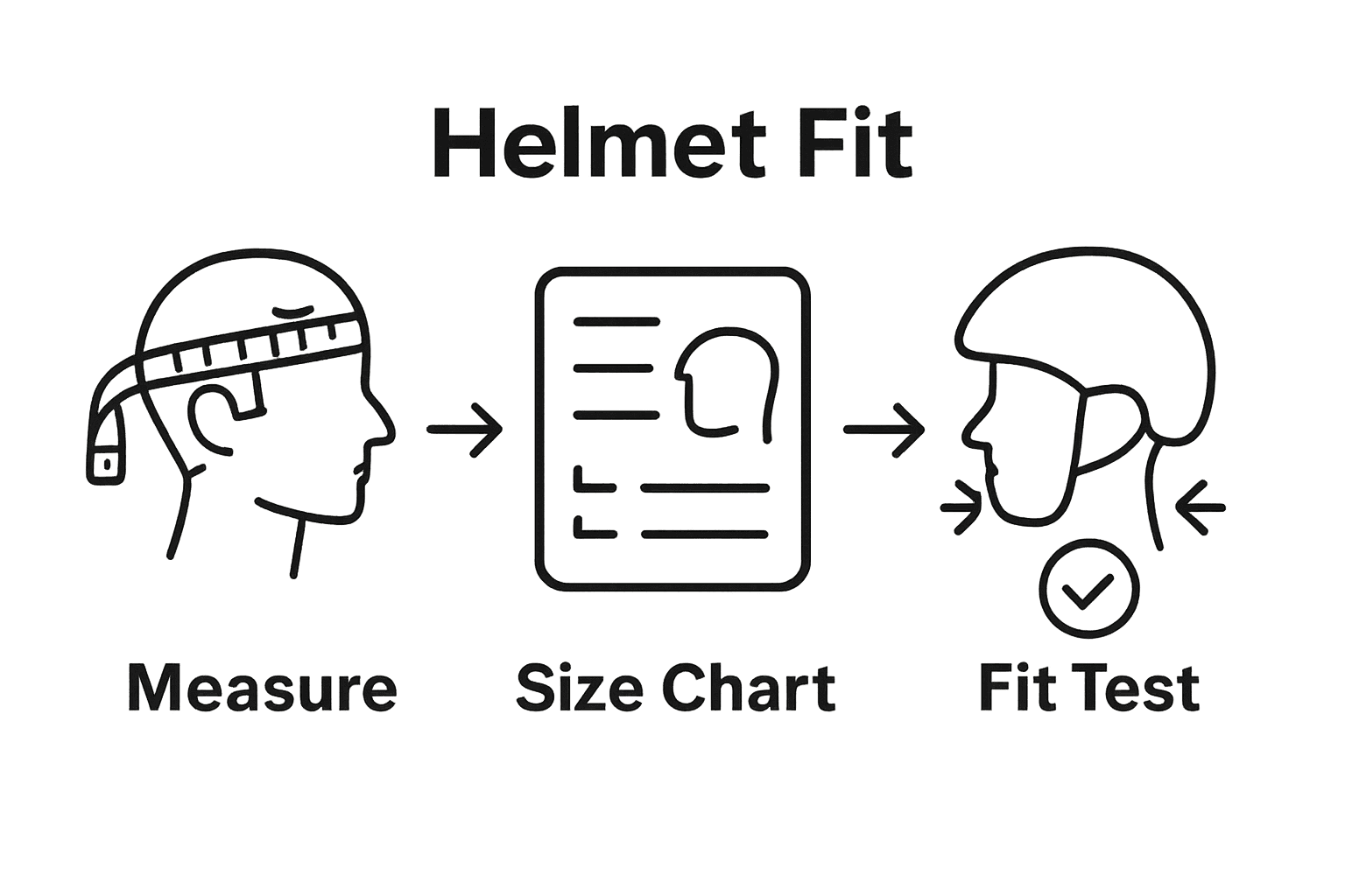 Helmet sizing step by step: measure, select, test