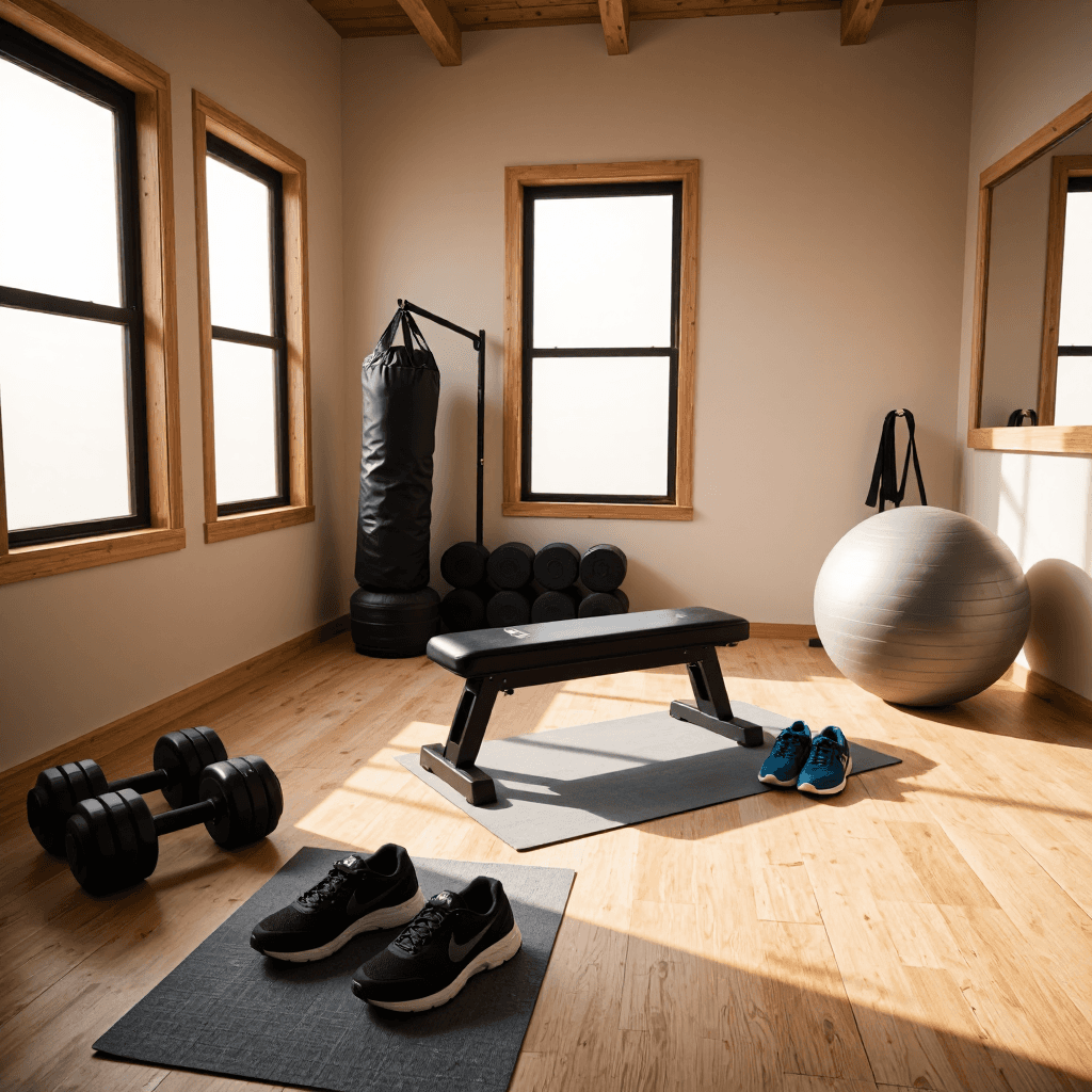 product photography of home workout equipment