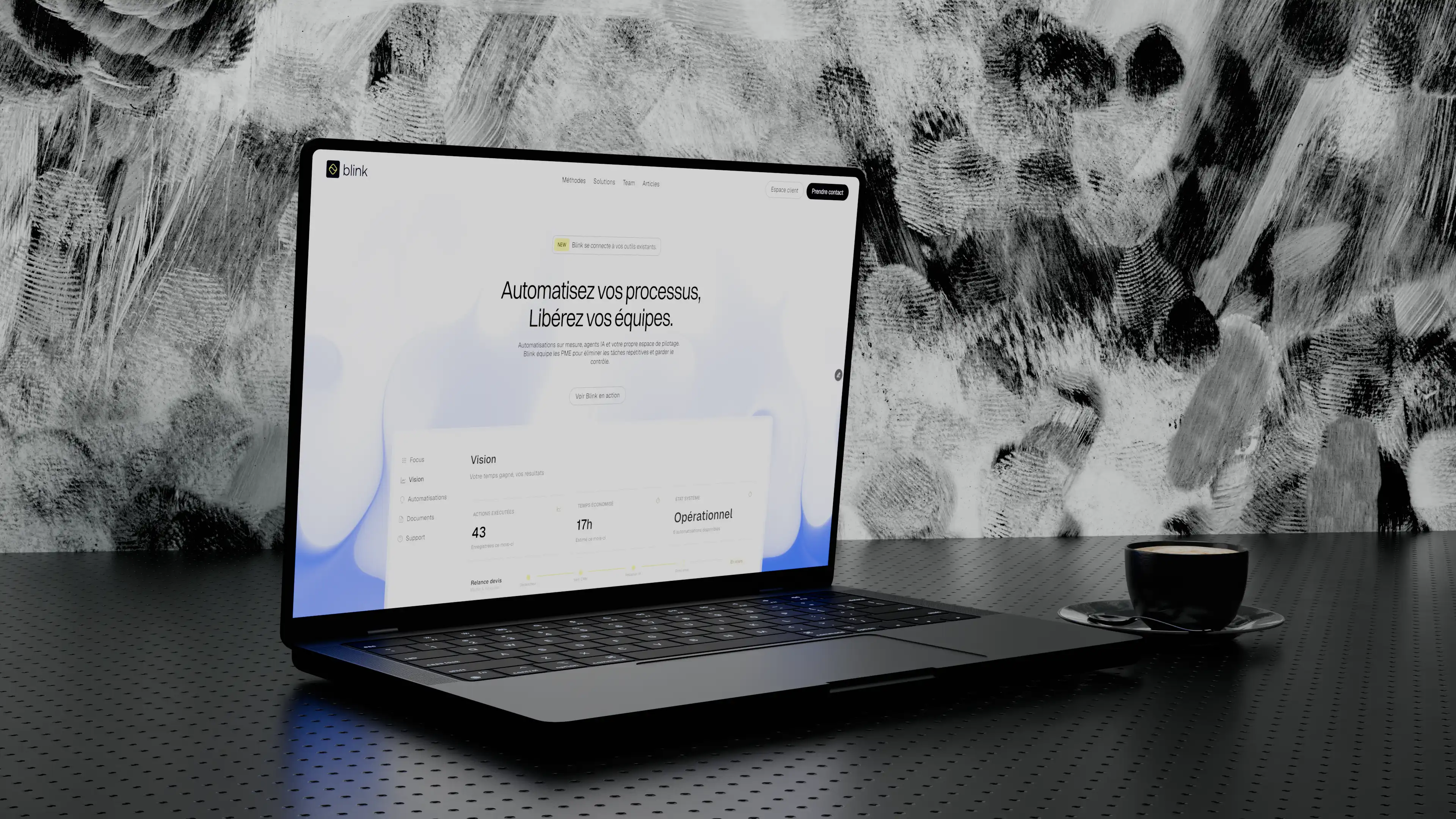 Mockup 3D du site web de Blink