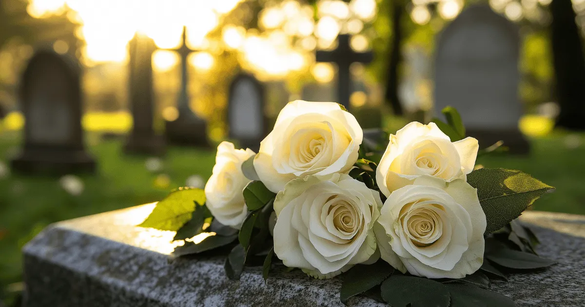 roses in a grave